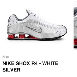 Nike SHOX R4 “WHITE/SLIVER/RED” Size 10.5 Men
